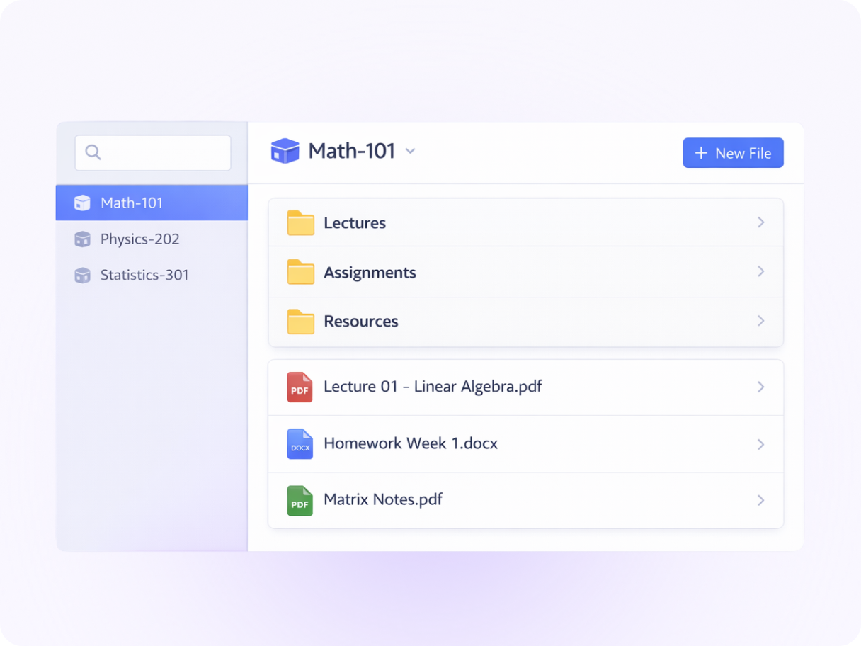 Store Course Materials in Organized Spaces